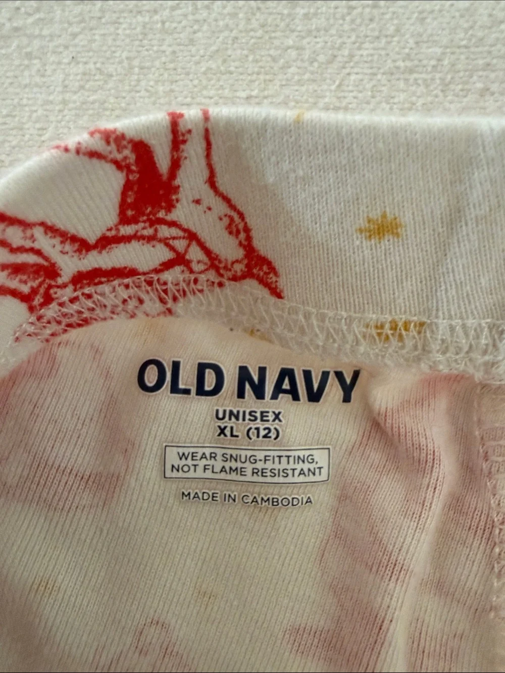 Old Navy Santa Long John pajamas Christmas PJs kids XL 12